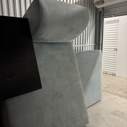 Chaise Lounge + Large Square Ottoman Bench 