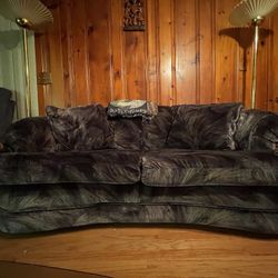 Plush Gray Sofa and Loveseat