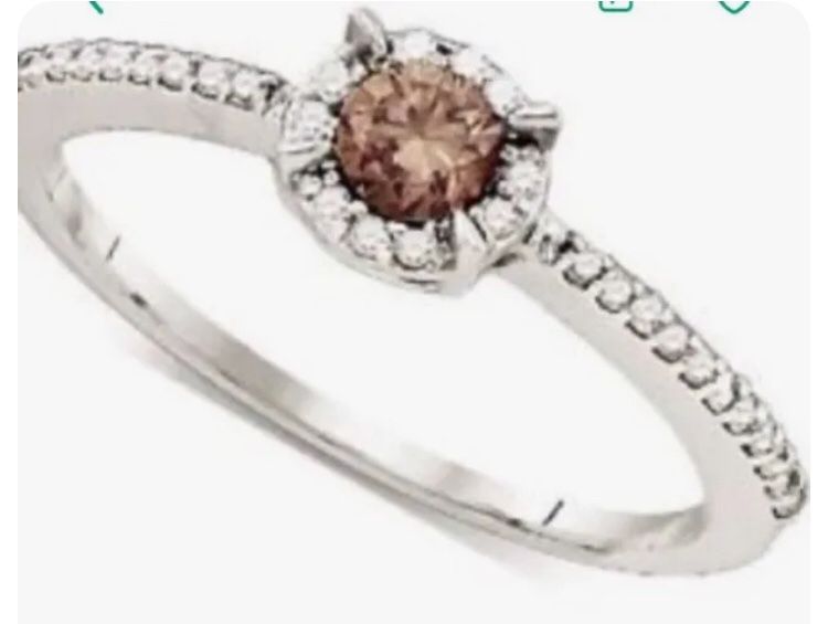 10K White Gold Chocolate Brown Diamond Ring