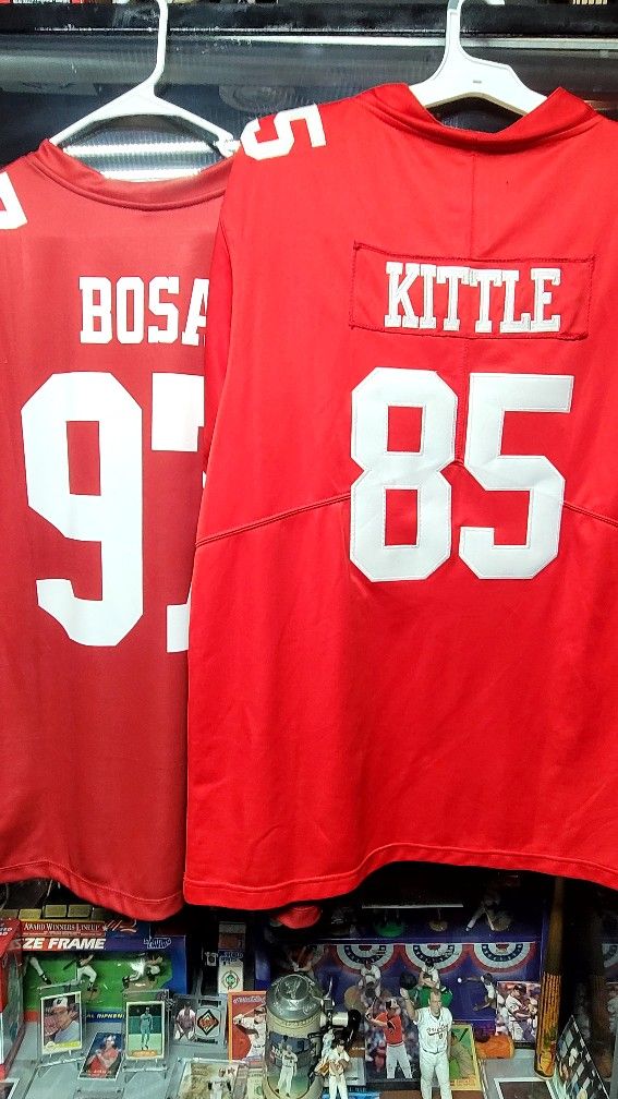 49ERS NICK BOSA AND GEORGE KITTLE XL JERSEYS 