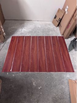 Peel & Stick Vinyl Floor Tiles – Wood Grain Look, Waterproof (9-Pack, Reddish)