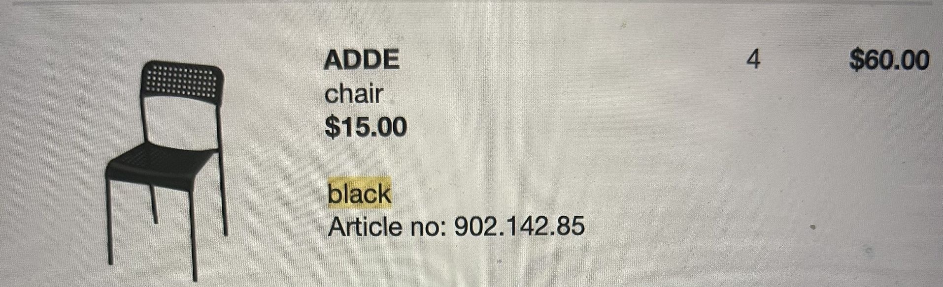 Adde IKEA chairs Set Of 4