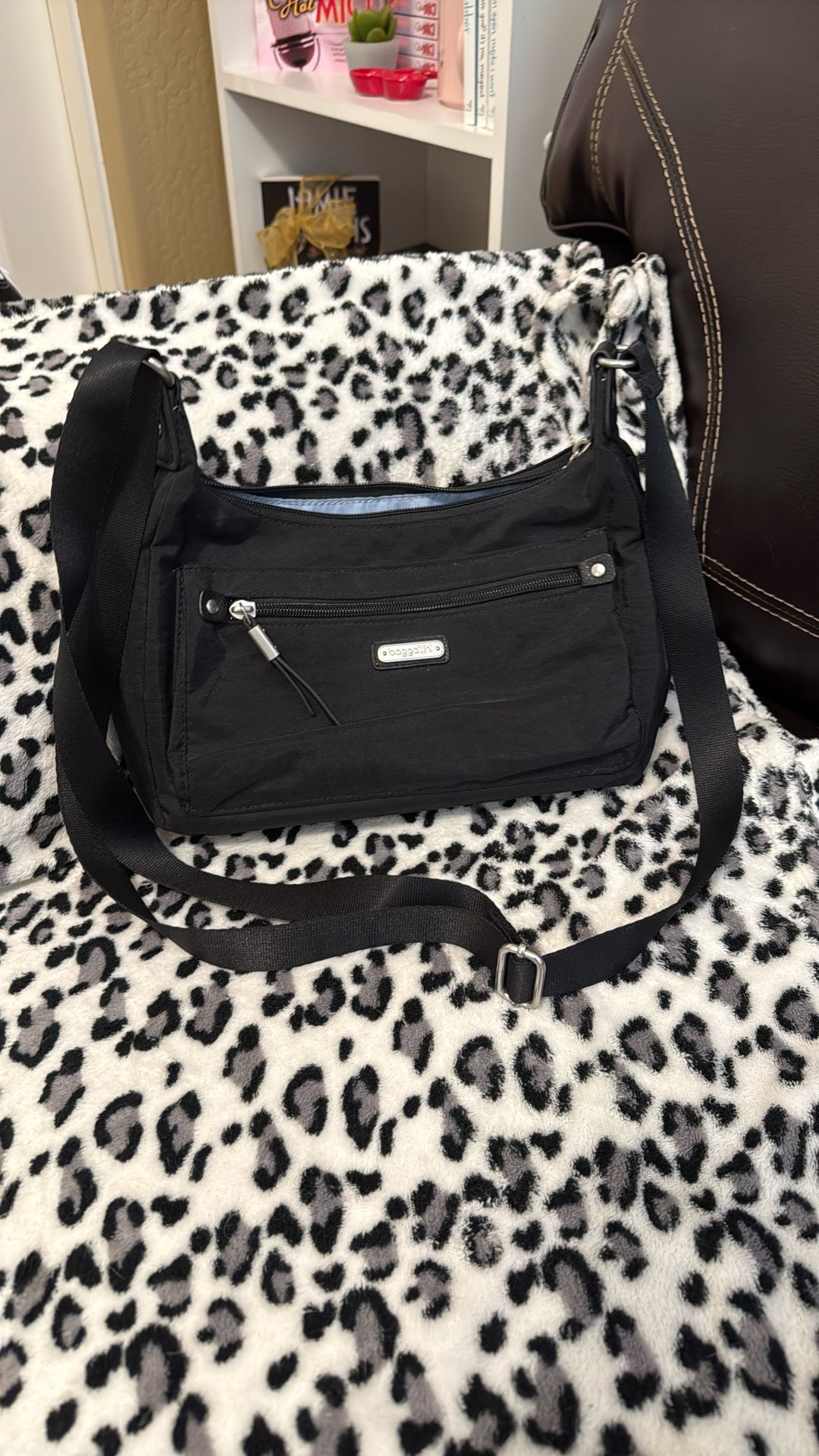 Baggallini Pocket Half Moon Bag With Adjustable Strap And Multiple Compartments