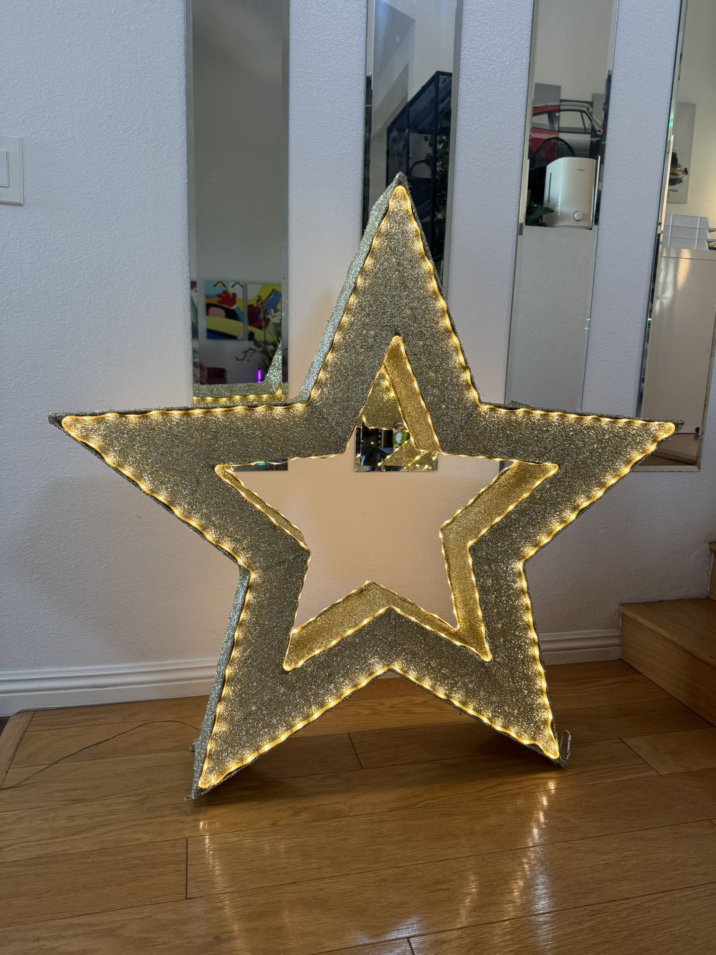 Giant Lit Star Christmas Decoration 42” Tall