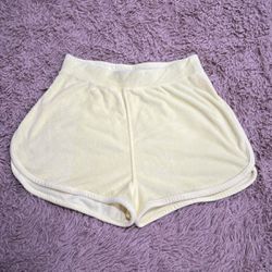 Free People Women Yellow Terry Cloth Shorts