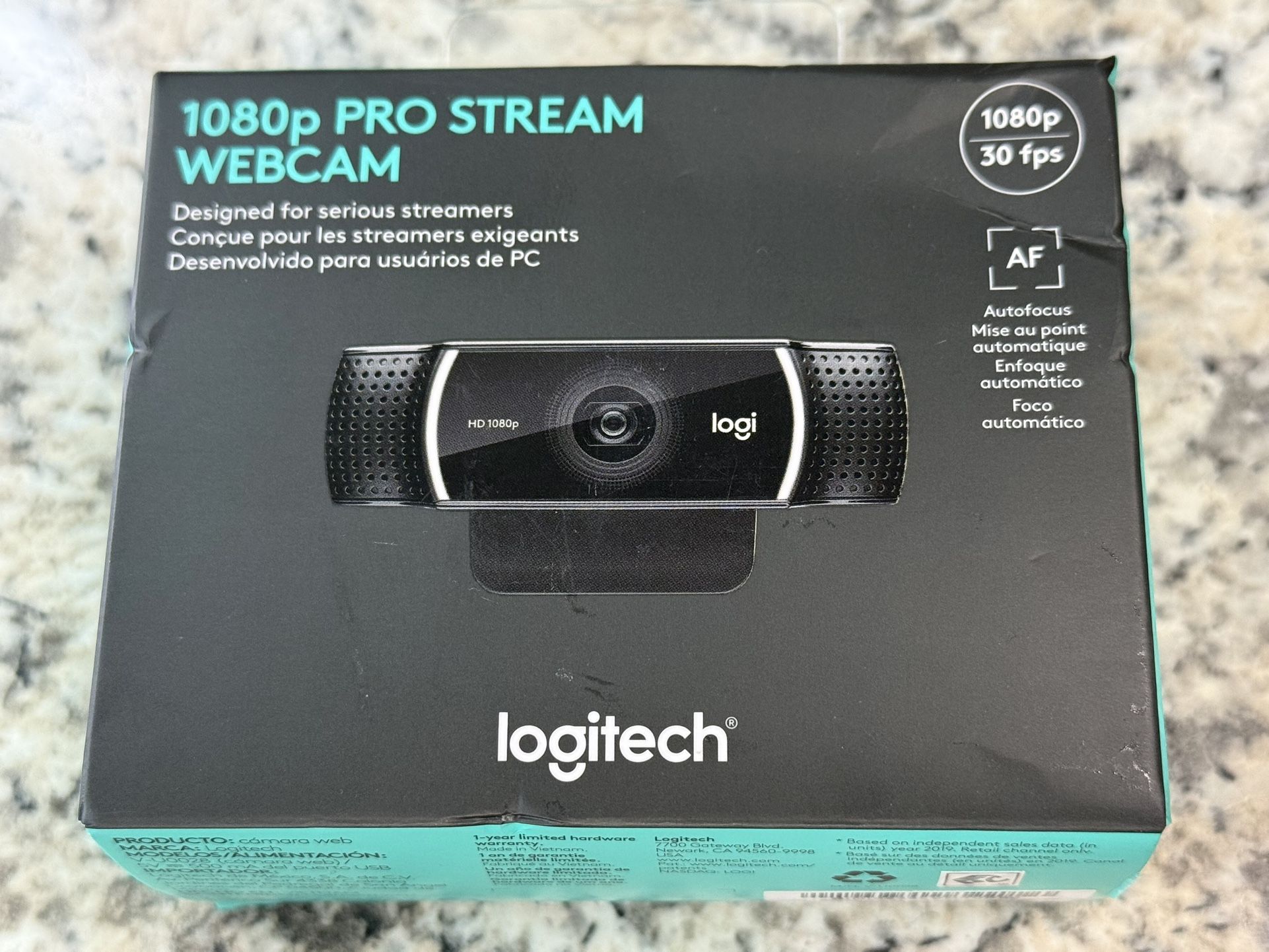 NEW! Logitech 1080p/30 fps Pro Stream Webcam - SEALED
