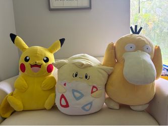 Pokémon plush bundle Togepi Squish, mellow Pikachu and Psyduck