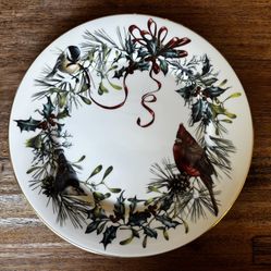 Set of 12 Vintage Lenox Winter Greetings 10.75" Dinner Plates - 1995 First Edition