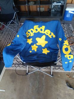 Sp5der Blue and Yellow Star Sweatshirt