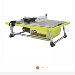 Ryobi 4.8 Amp 7-inch Blade Corded Tabletop Wet Tile Saw, model number WS722