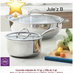 Princess House.  Juego De Cacerola De 12 Qts Y Olla De 3 Qts Nuevas En Sus Cajas 