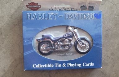 Harley Davidson Collectible Tin & playing  Cards