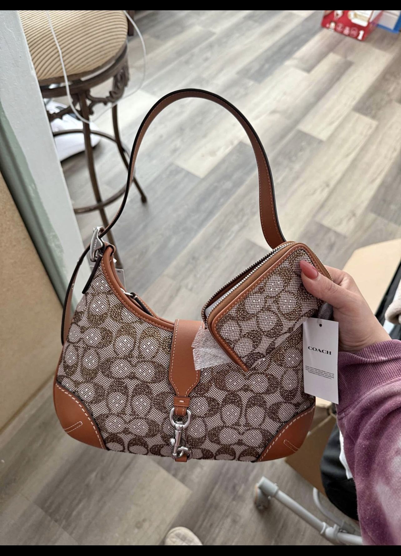 The Coach Originals Hamptons 2005 Crystal Signature Jacquard Hobo Bag