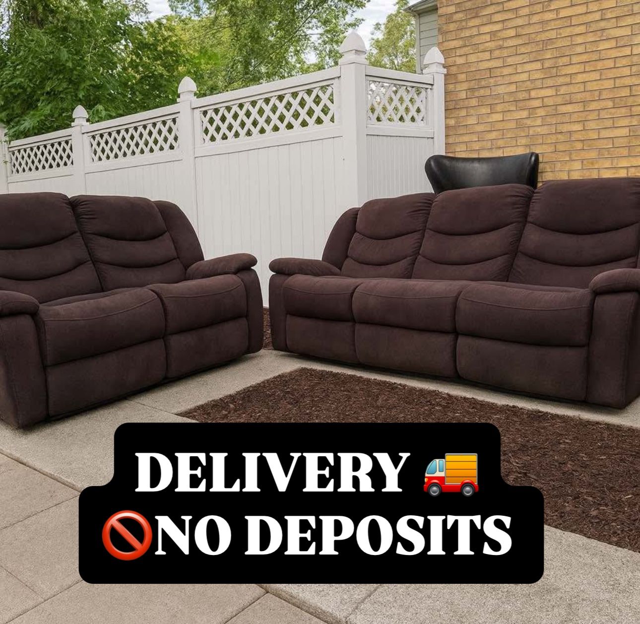 Cloth Recliners Couch And Love Seat