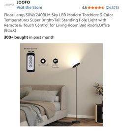 JOOFO LED Floor Lamp with Remote - Excellent Condition