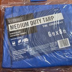 Everbilt 6 ft. x 8 ft. Medium Duty Tarp, Blue - 5 Mil Covers 48 Sq Ft