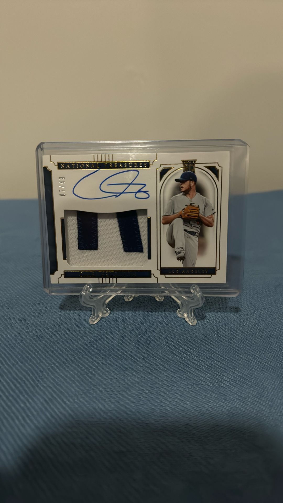 Sports Card Caleb Ferguson Autograph 07/49 RelicPatch Rookie Card