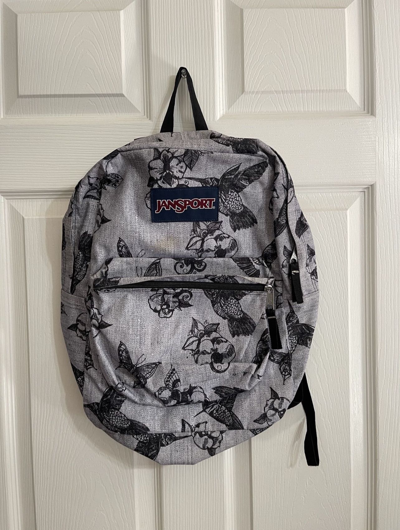 Jansport Hummingbirds & Butterflies Grey Backpack