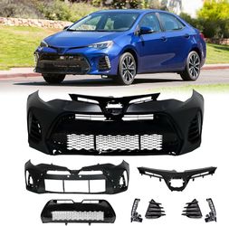 📿 $280! Front Bumper Body Kit Fit For 2017 2018 2019 Toyota Corolla SE/XSE 7Pcs Front Bumper Grille