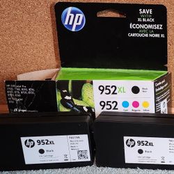 2 - HP 952XL Black Ink Cartridges Dated 2019/2020 