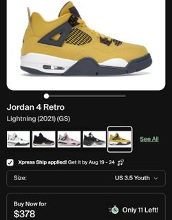Air Jordan 4 Retro Lightning GS