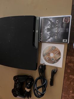 PS3 slim 120 gig 2001 A w wireless control and games