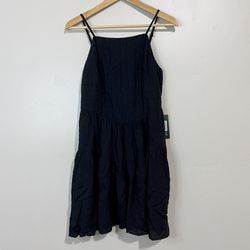 Wild Fable Women’s Sleeveless Tiered Skater Dress Ebony Size Medium NWT FLAW