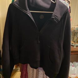 Black Lululemon Scuba Oversized Half-Zip Hoodie. 