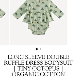 Tiny octopus Kate Quinn green double ruffle bodysuit Nwt