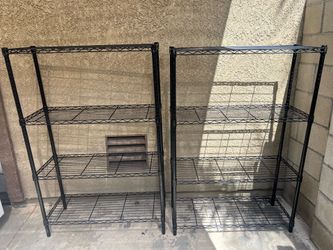 Metal shelf’s 35” wide by 54” tall  & 14” width