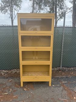 Vintage Yellow Metal Barrister Stacking Bookcase