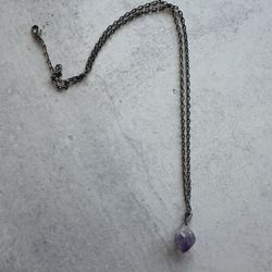 Real Amethyst Stone Necklace Witch Hippie Peaceful Jewelry Unique