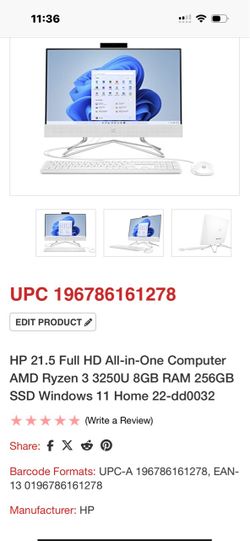HP 21.5 Full HD All-in-one Computer