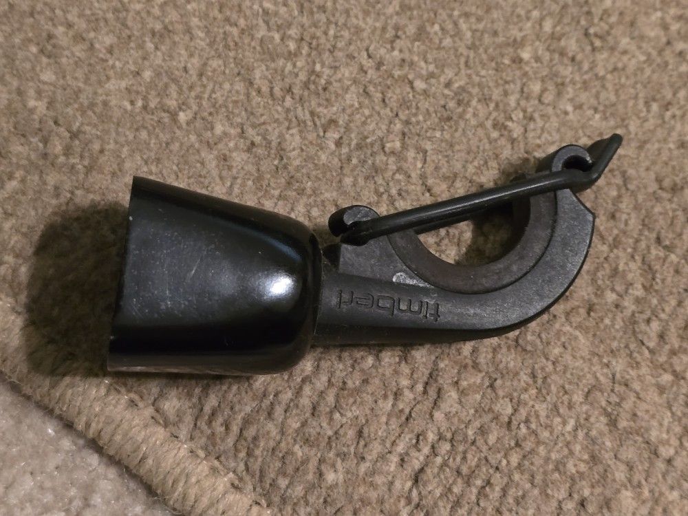 Timber bell MTB mountain bike with broken switch bell rings on hiking bear