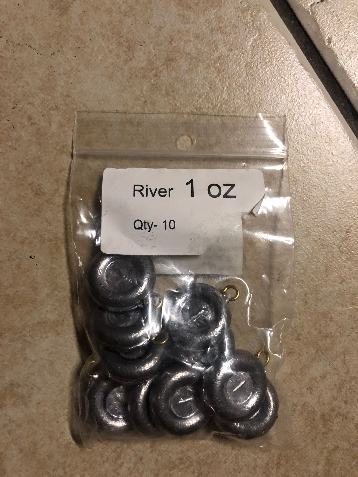Fishing 1 oz Sinker Weight Pack of 10
