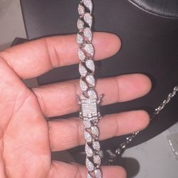 10mm 22” 925 Silver Tear Drop Lab Grown Diamond Chain 