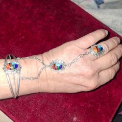 Sterling Silver Vintage "Slave" Bracelet Size 7 Ring