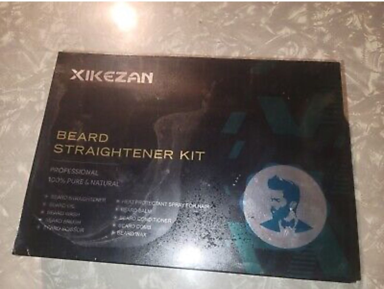 Beard straightener kit,Straightener, oil,wash,brush, scissor,balm, wax,condition