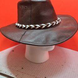 Genuine Leather Brown  Cowboy Hat Mexico Imported