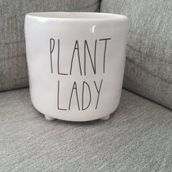 Brand New Rae Dunn Plant Lady Fotted Planter 8" x  8"