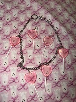 Heart Lollipop Earrings & Belly Chain
