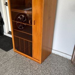 Solid Oak Stereo Cabinet 