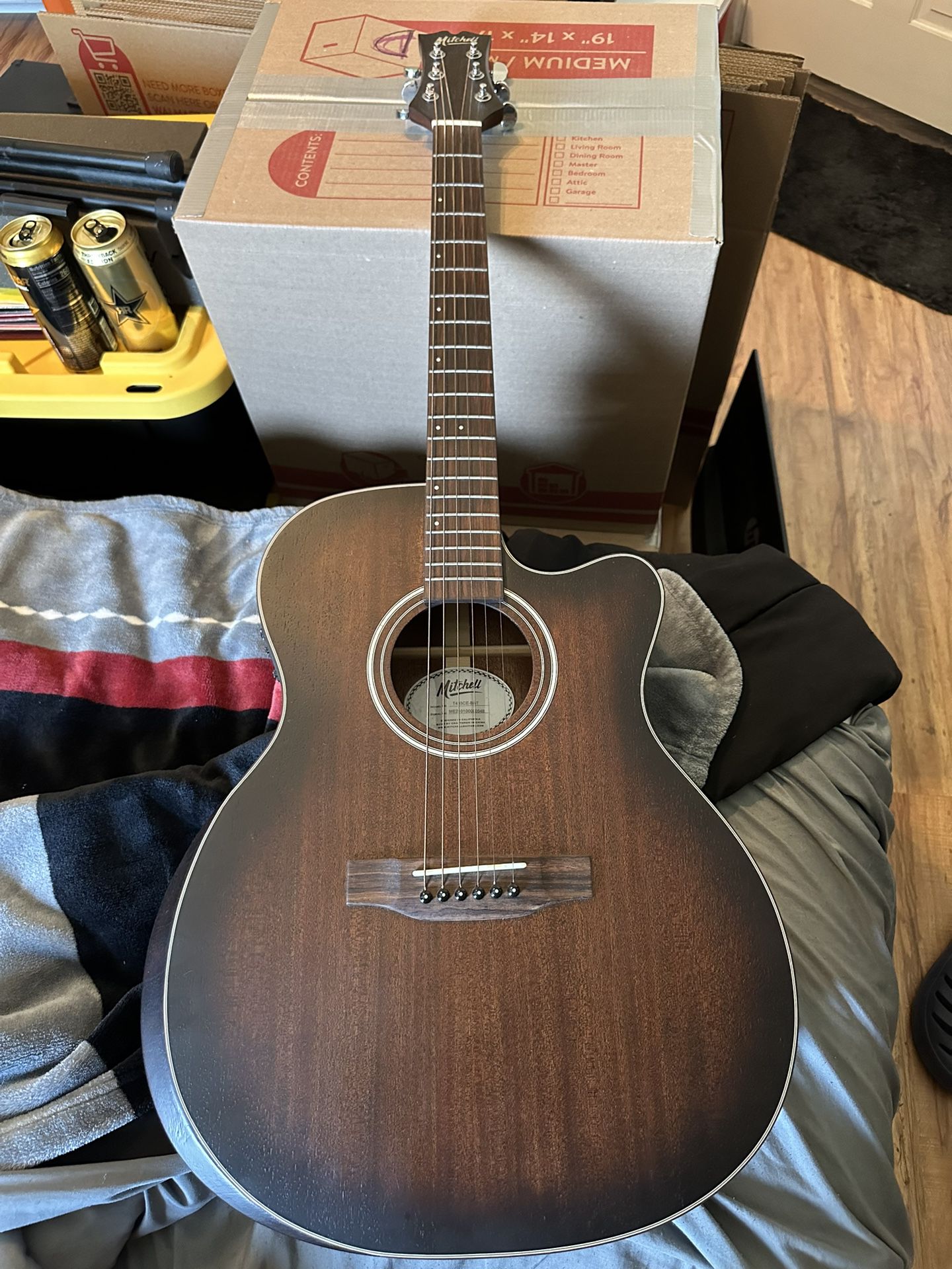 mitchell electric acoustic t433ce-bst