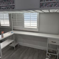 Kids Bunk Bed With Table And 3 Drawers (mattress Not Included)