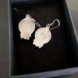 Turquoise  Earrings With .925 Sterling Silver 