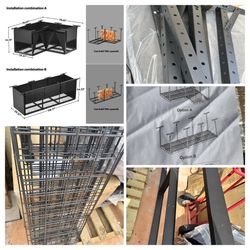 NEW L Shaped Overhead Storage Rack with Durable Oxford Cover, Height Adjustable Garage Storage