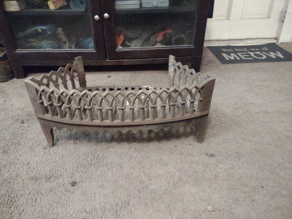 Antique Cast Iron Fireplace Log Holder