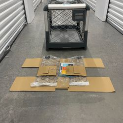 Diggs Grey Revol Dog Crate Kennel Medium Dbl Door Removable Divider Heavy Duty  