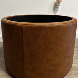 Ottoman Leather Storage
