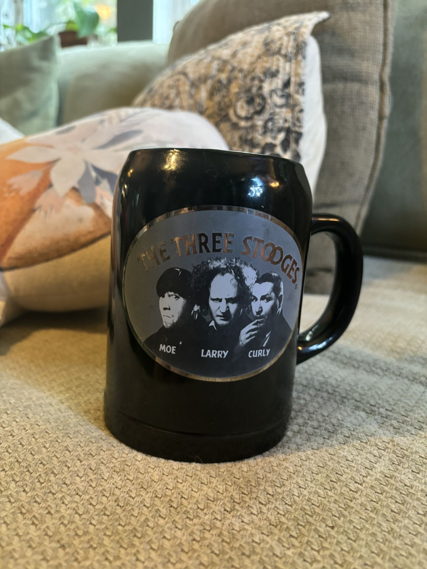Three Stooges large Mug Or Coffee cup Black & Grey